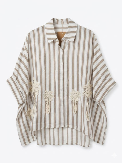 Blusa Algodón bordado palmas