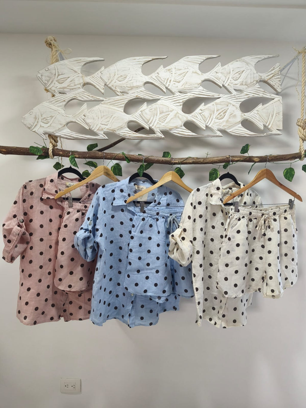 Set lino short lunares