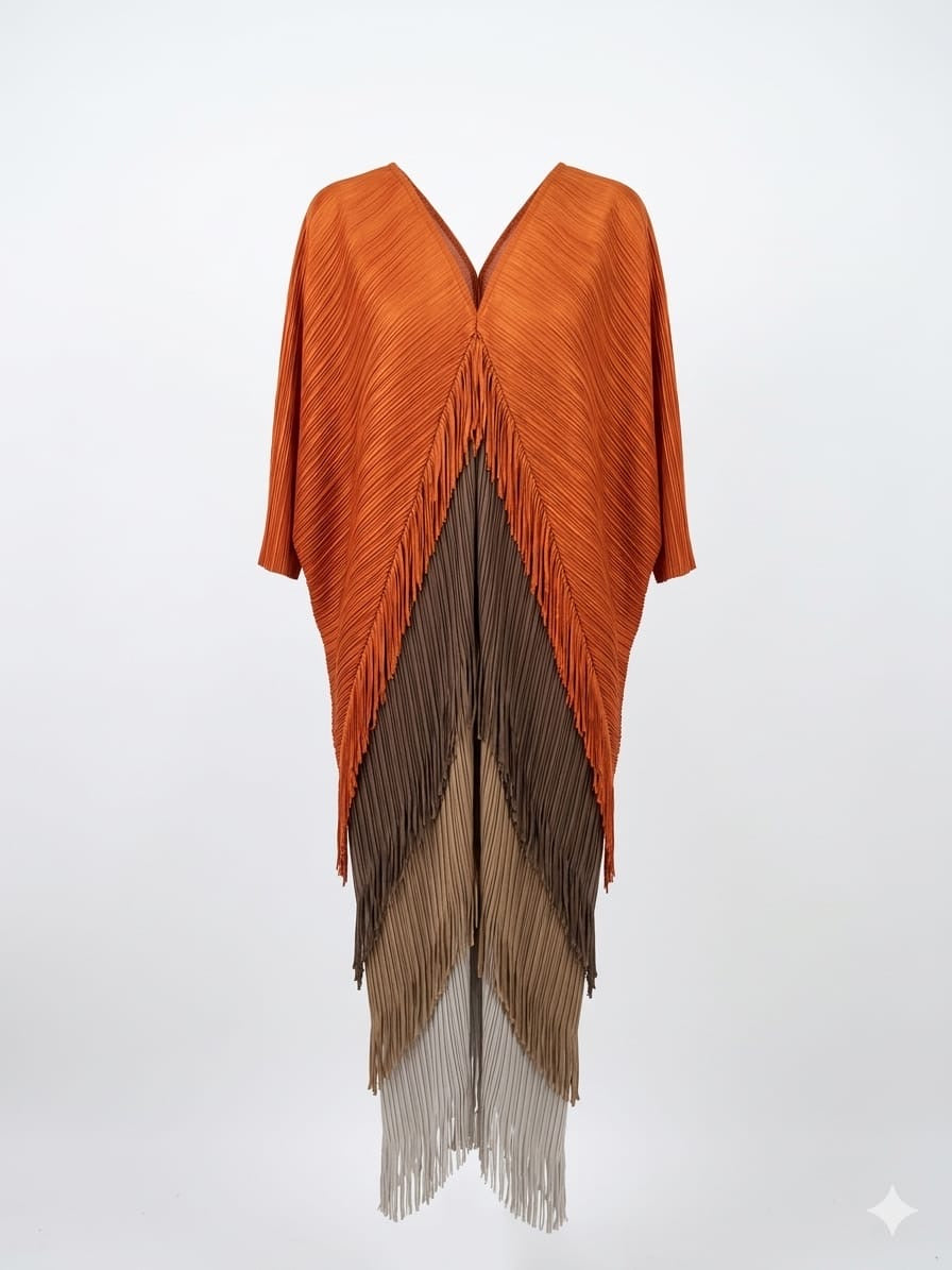 Vestido flecos capas