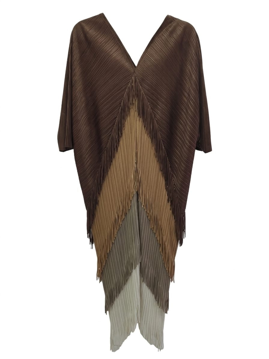 Vestido flecos capas