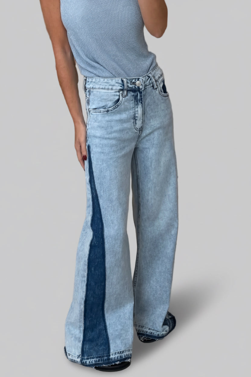 Jean wide leg paneles
