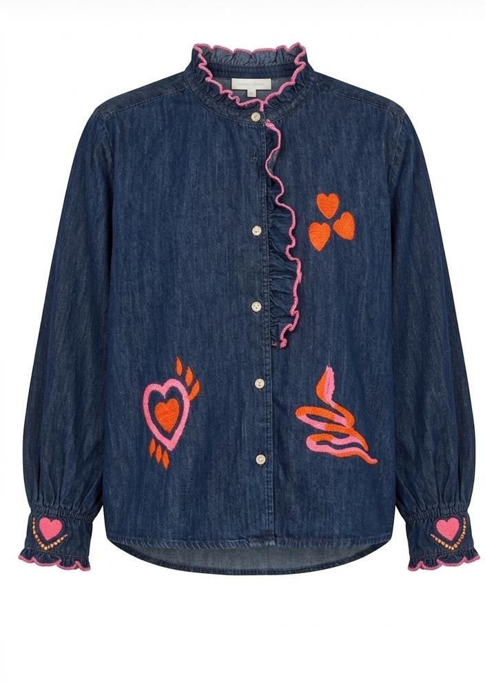 Camisa denim bordada