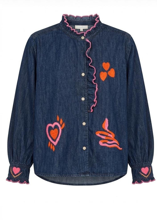Camisa denim bordada
