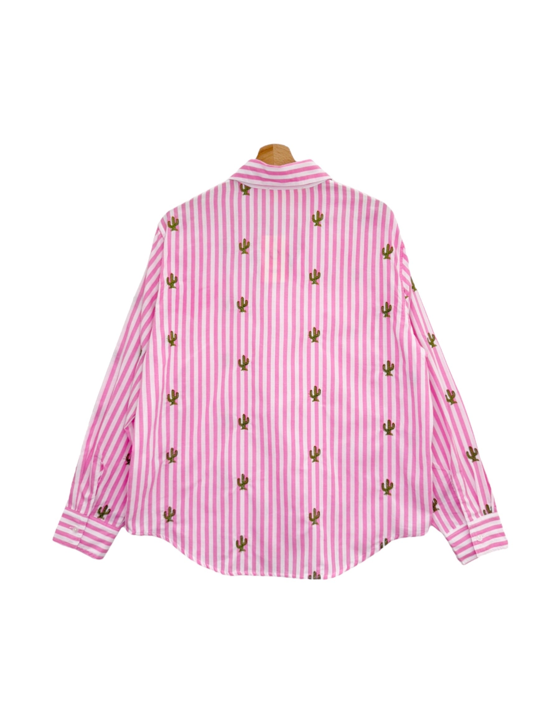 Camisa algodón bordado cactus