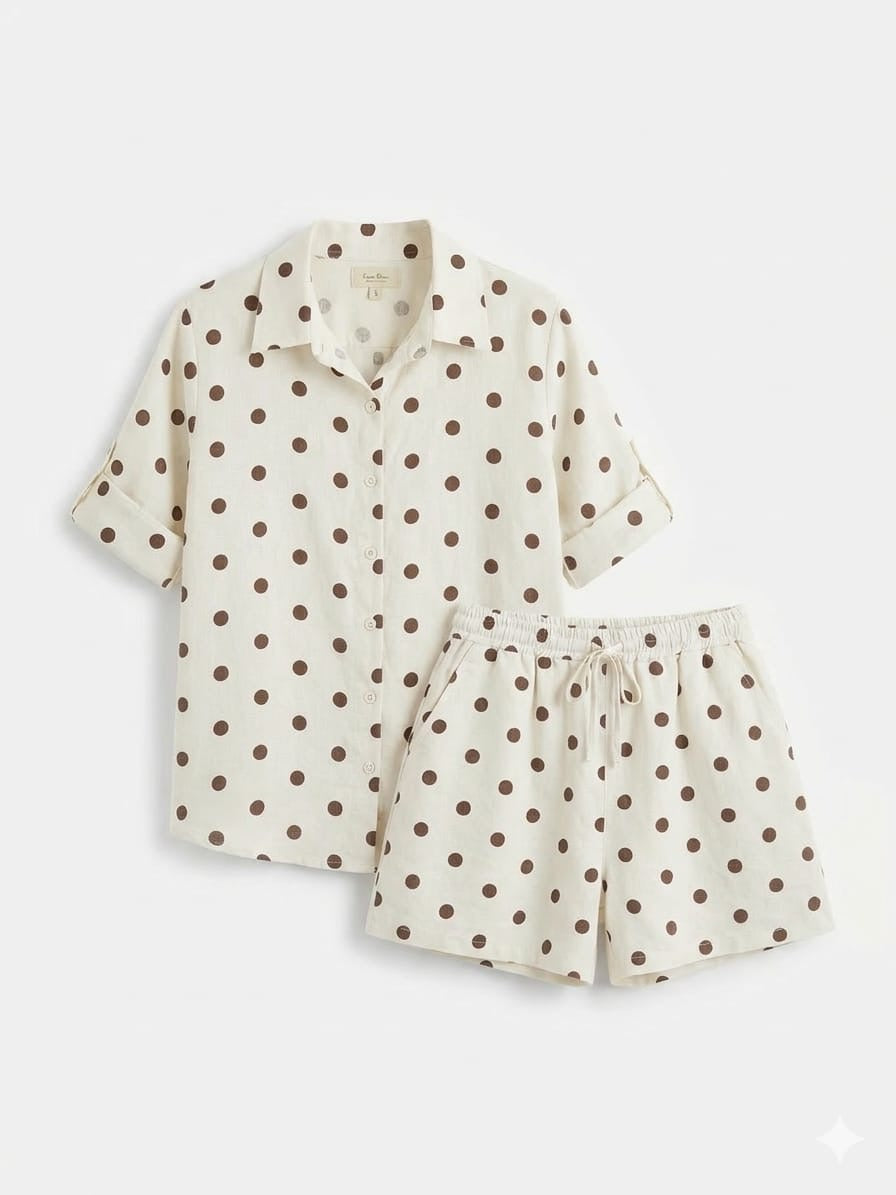 Set lino short lunares