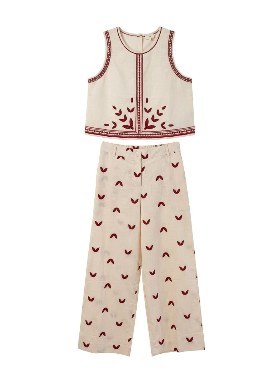 Set Lino bordado Otoño