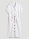 Vestido lino midi nudo