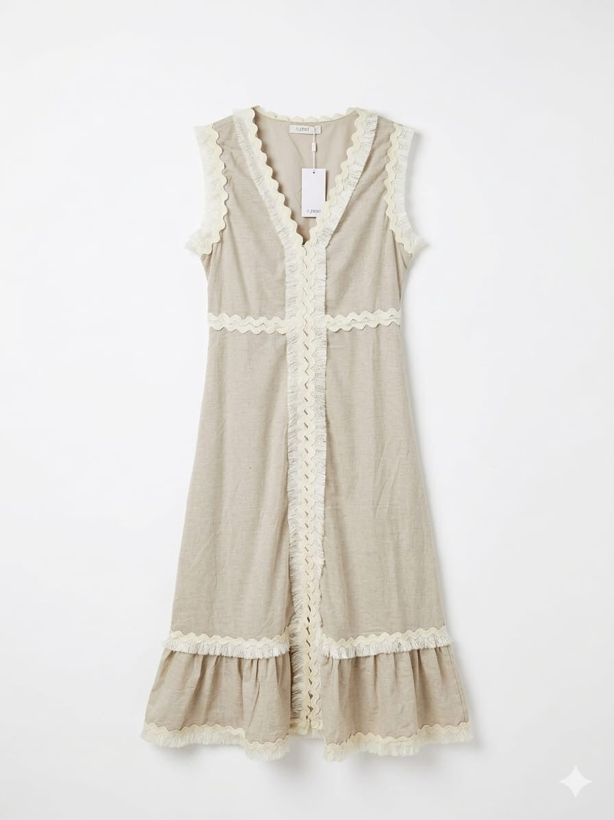 Vestido midi algodón Hamptons