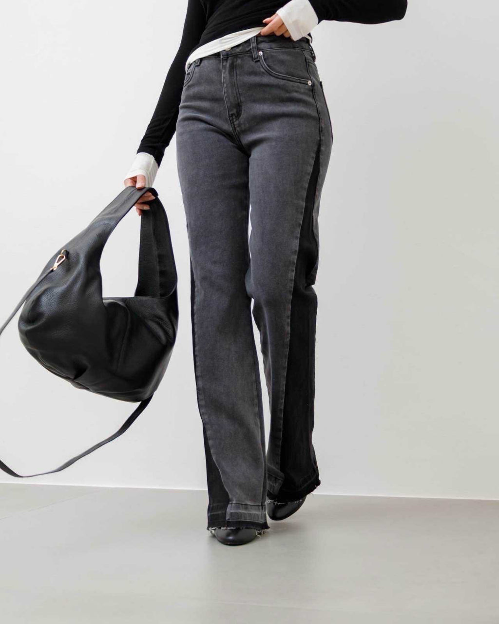 Jean wide leg paneles