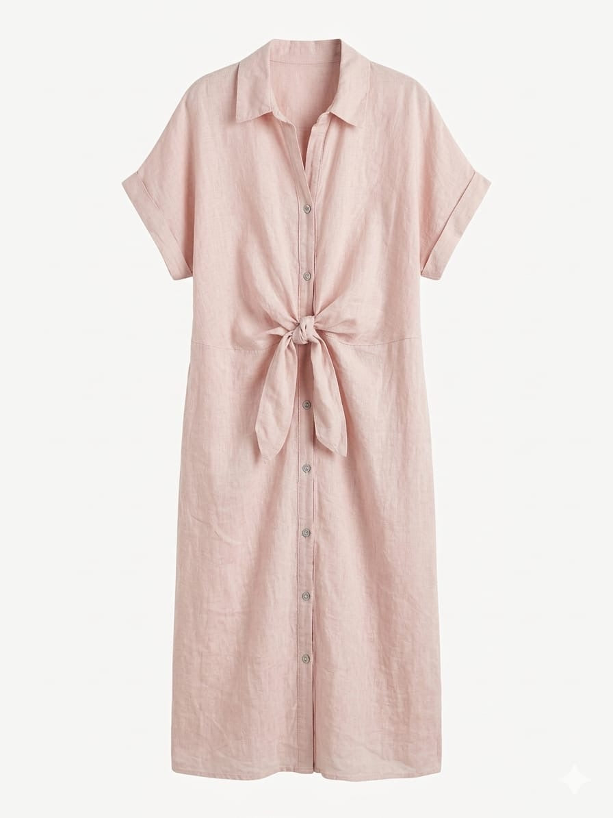 Vestido lino midi nudo