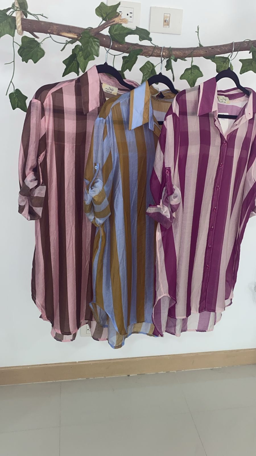 Blusón camisero rayas