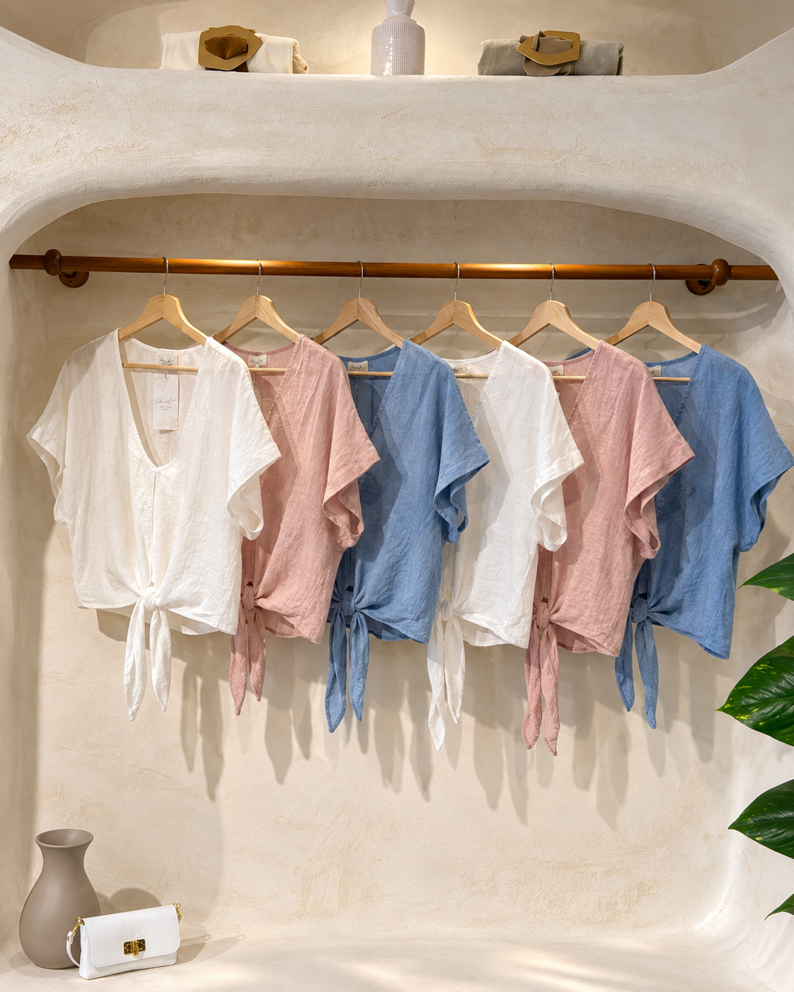 Blusa lino nudo