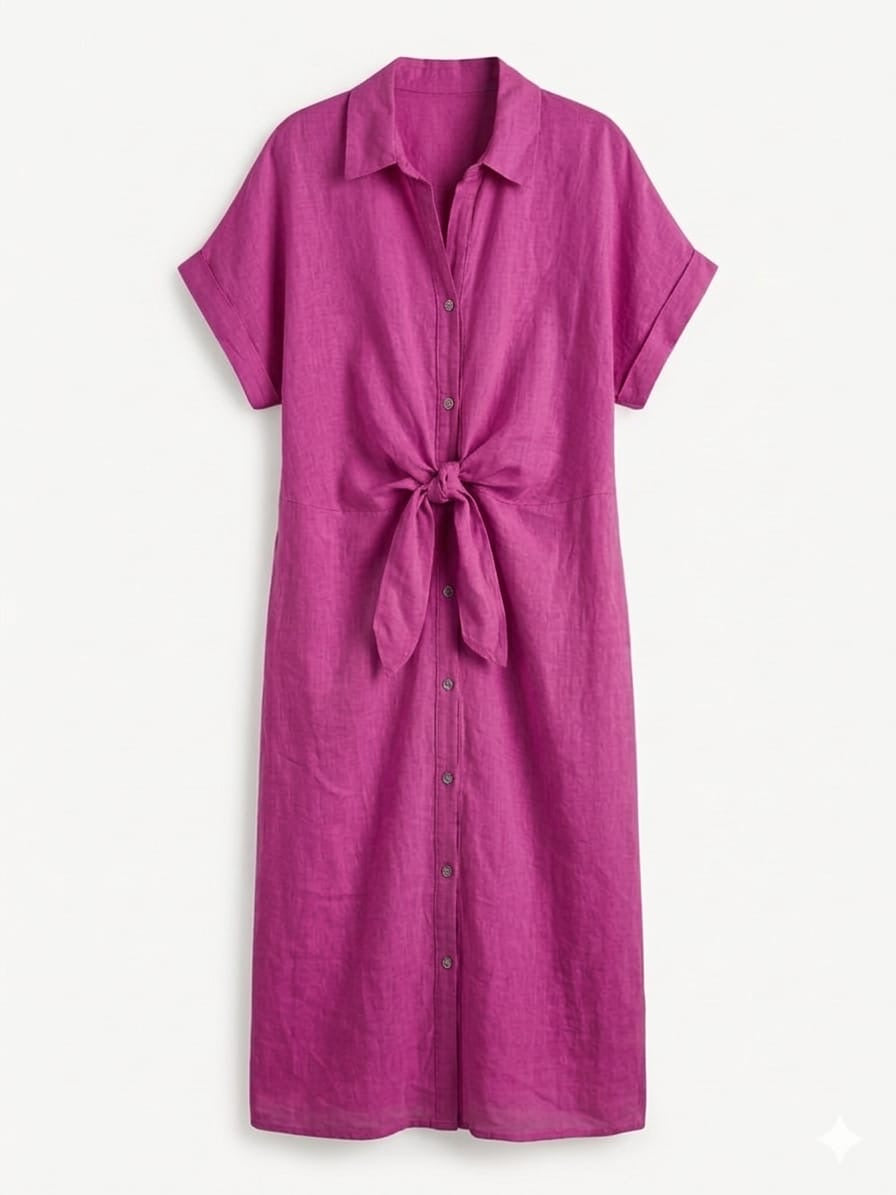 Vestido lino midi nudo