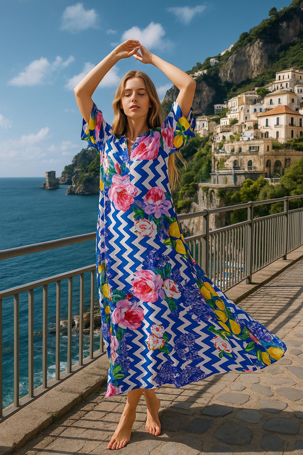 Kaftan limones manga larga