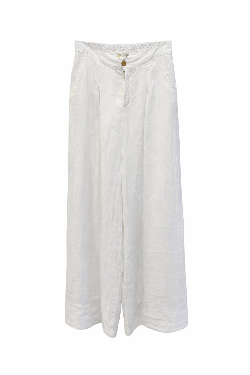 Pantalón lino cremallera