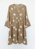 Vestido Lino Midi Estampado Pepas