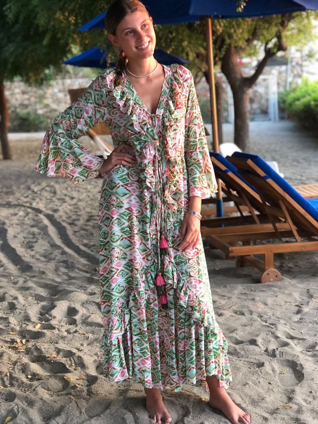 Kimono playero estampado