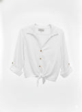 Blusa lino corta nudo