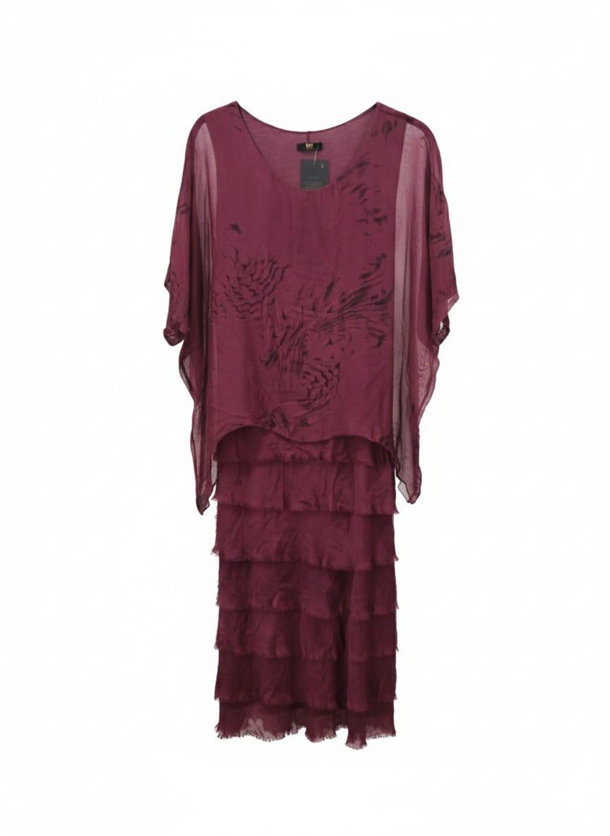 Vestido Midi seda italiana capas