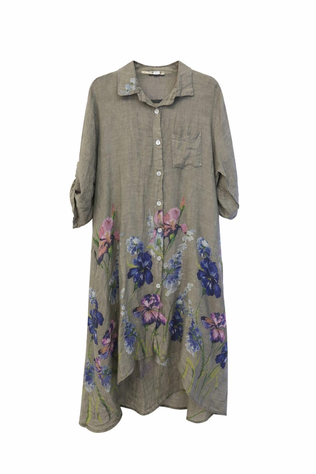 Camisero lino estampado flores