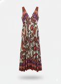 Vestido cuello v arabesco