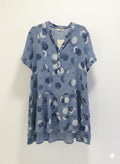 Vestido lino corto manga