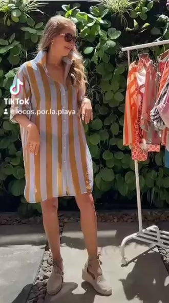 Blusón camisero rayas